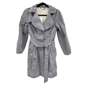 Banana Republic Womens Trench Rain‎ Coat Belted Adjustable Tie Size Small Gray